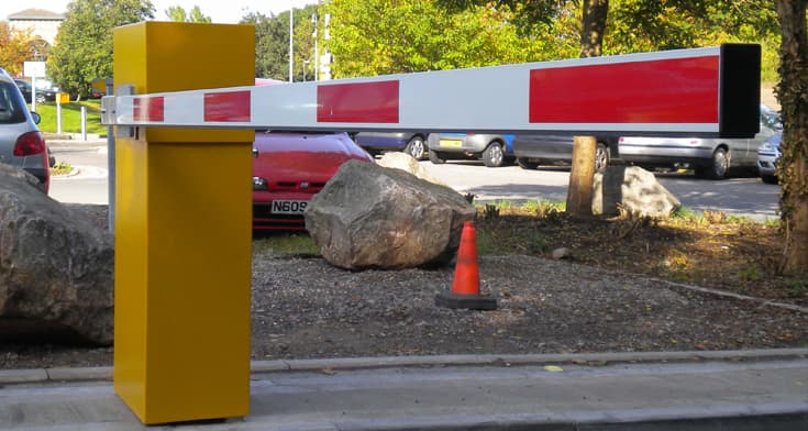 Rising barrier installed at site entrance