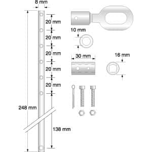 Extended Eye Outlet For Hercules & Type 8 Motors c/w 248mm Shaft