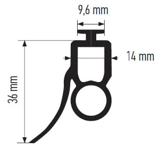 FRABA OSE RUBBER PROFILE - 9.6mm T-Section